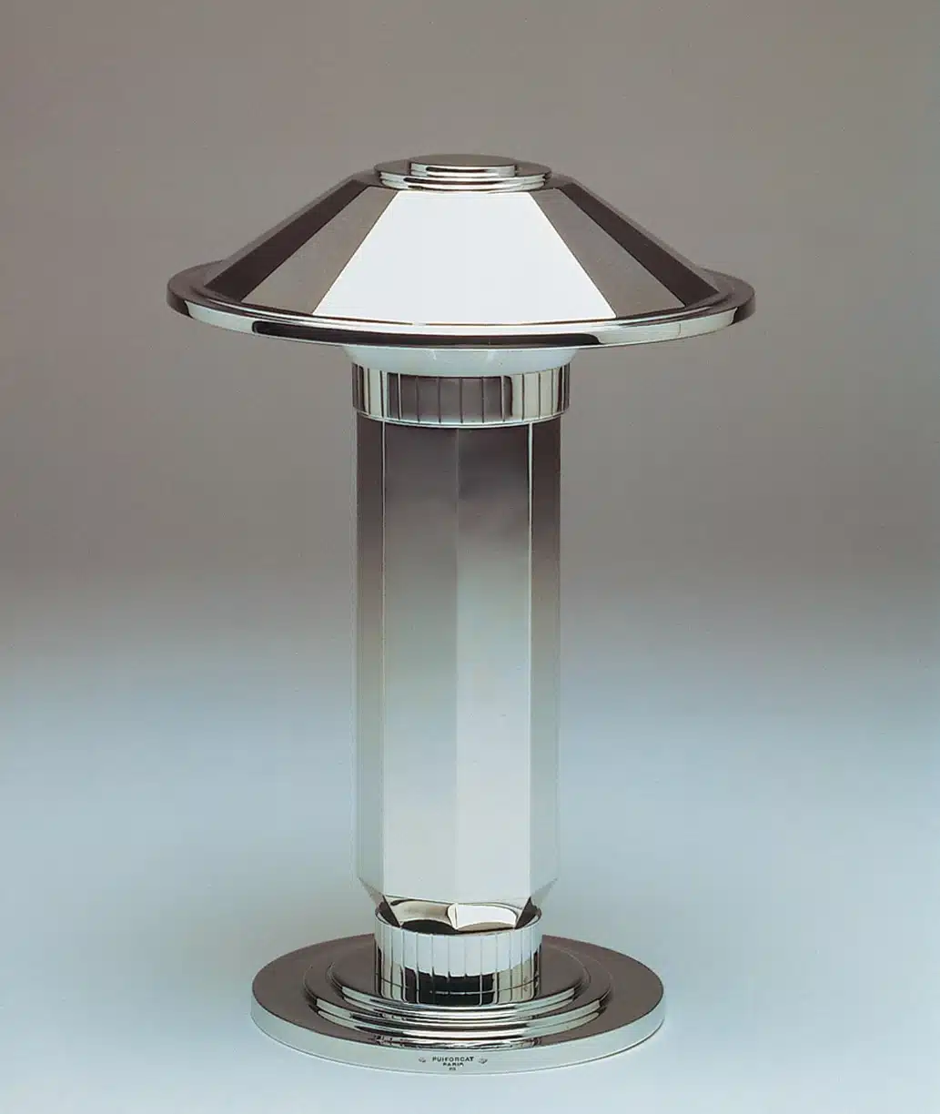 Jean Puiforcat lamp designed by himself in sterling silver