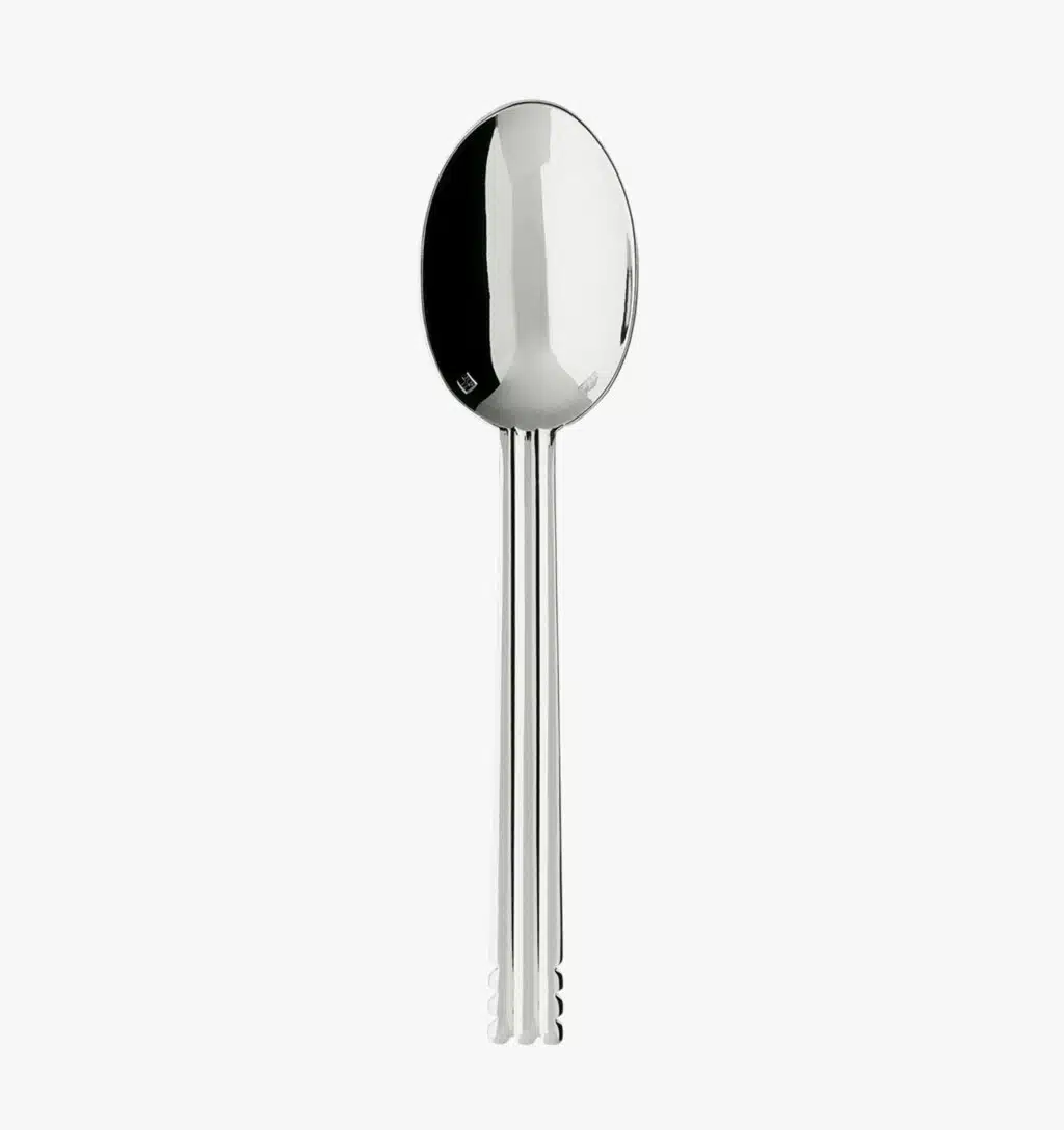 Silver plated dessert spoon from the Nantes collection by Puiforcat.